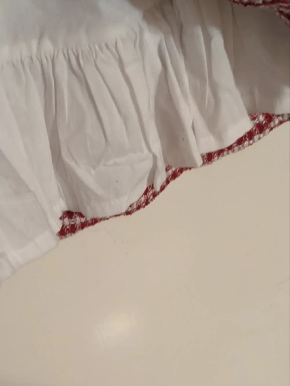 Mayoral Red and White Check Tweed Dress White Petticoat Lining